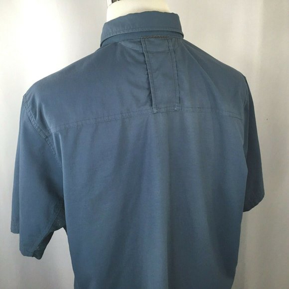 REI Vented Men's XL Shirt Short Sleeve Button Fishing Blue Green Hiking Outdoor - Picture 3 of 10